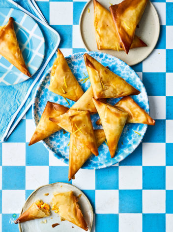 Air Fryer Sweet Potato and Feta Parcels pinchofnom.com