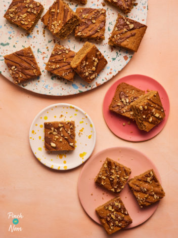 Coffee and Walnut Sponge Traybake pinchofnom.com