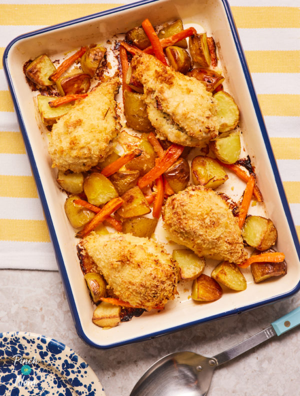 Chicken Kyiv Traybake pinchofnom.com
