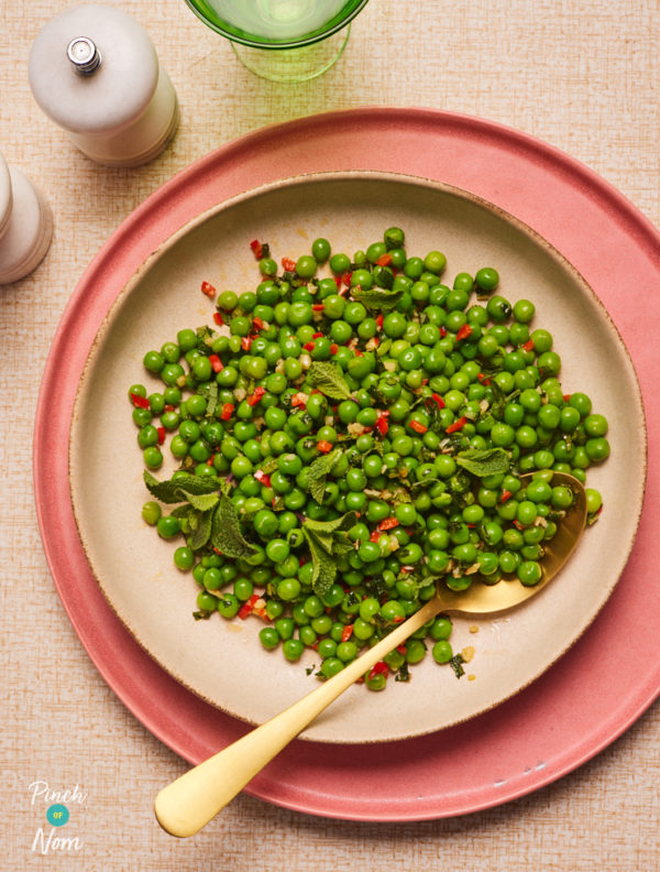 Chilli and Mint Peas pinchofnom.com