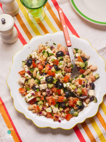 Greek-Style Bean Salad pinchofnom.com