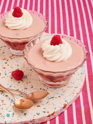 Pink Raspberry Trifle pinchofnom.com