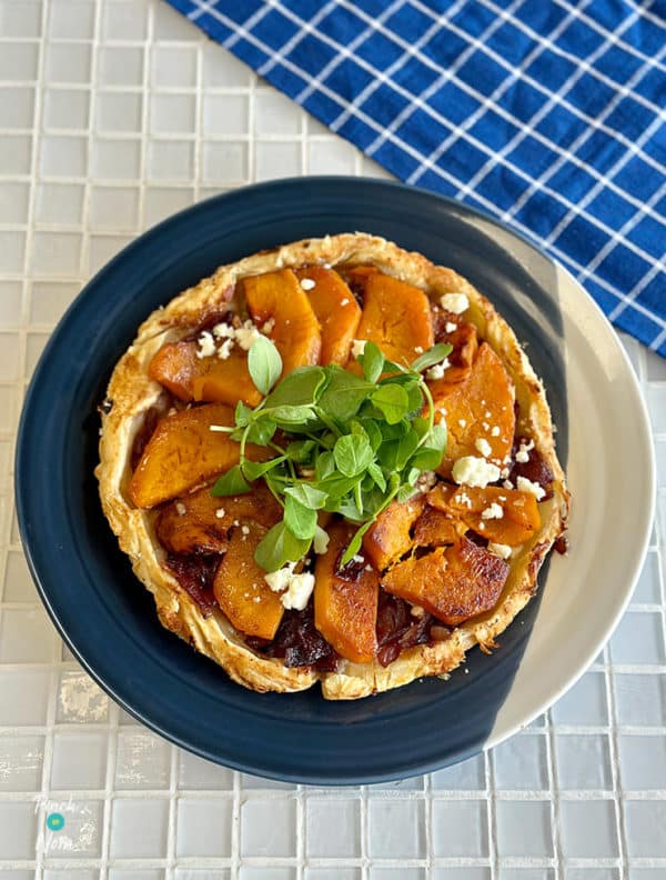 Butternut Squash and Red Onion Tarte Tatin pinchofnom.com