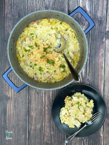 Chicken, Bacon and Leek Macaroni pinchofnom.com