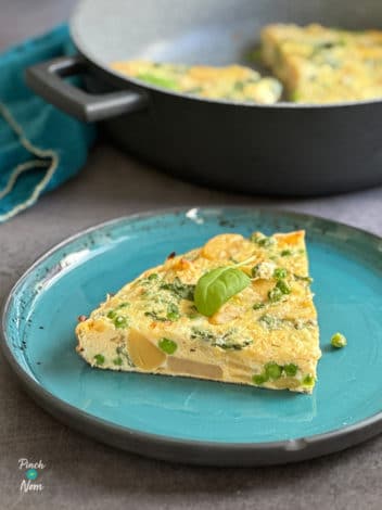 Pea, Potato and Onion Frittata pinchofnom.com