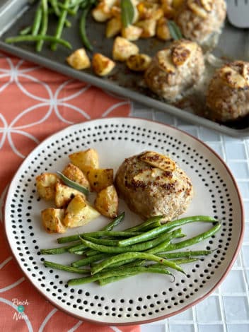 Pork and Apple Meatloaf with Sage and Onion Roasties pinchofnom.com