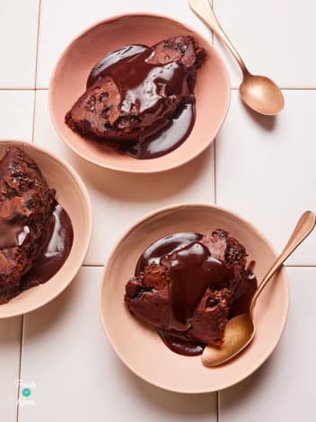 Slow Cooker Self-Saucing Chocolate Pudding pinchofnom.com