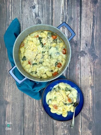 Smoked Haddock, Spinach and Gnocchi Bake pinchofnom.com