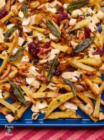 Christmas Loaded Fries pinchofnom.com