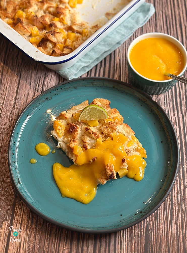 Mango and Coconut Bread Pudding - Pinch of Nom Slimming Recipes