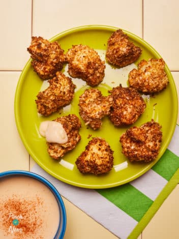 Air Fryer Cauliflower Cheese Dippers pinchofnom.com