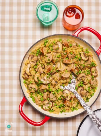 Herby Sausage Orzo pinchofnom.com