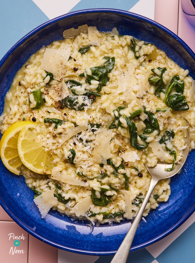 Pinch of Nom's slimming-friendly Parmesan and Spinach Risotto.