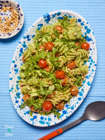 Pesto Pasta Salad pinchofnom.com