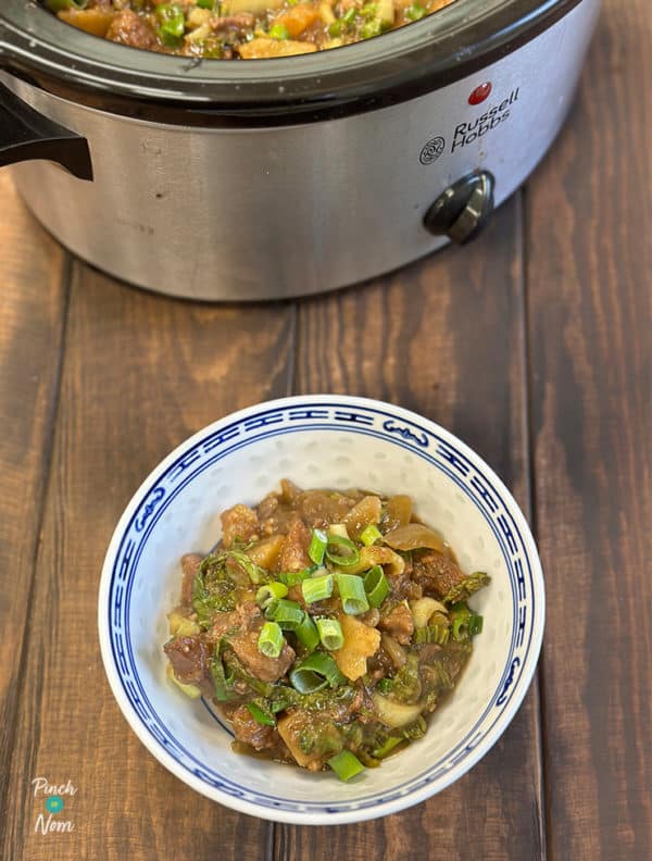 Slow Cooker Beef with Ginger and Pineapple pinchofnom.com