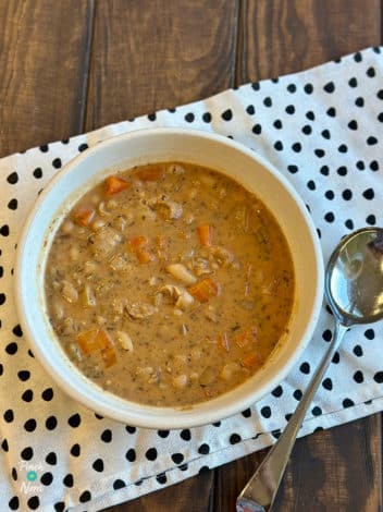 Slow Cooker Bean and Sausage Soup pinchofnom.com