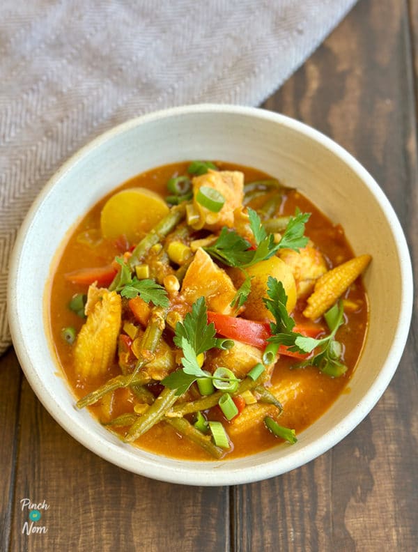 Slow Cooker Coconut Fish Curry pinchofnom.com