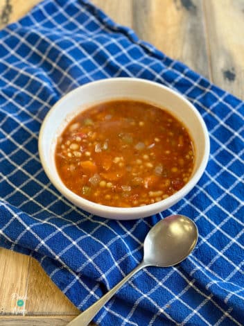 Slow Cooker Giant Couscous Soup pinchofnom.com