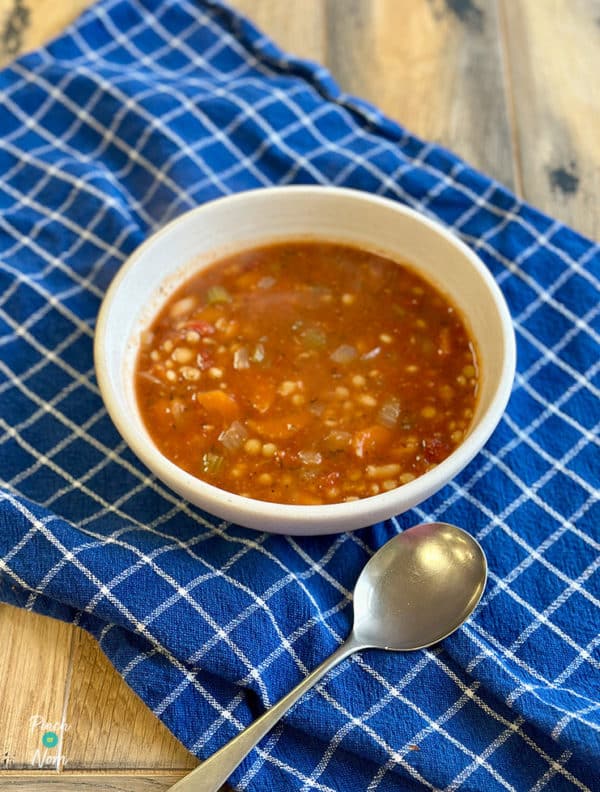 Slow Cooker Giant Couscous Soup pinchofnom.com