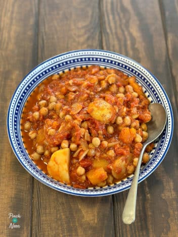 Slow Cooker Harissa, Chickpea and Potato Stew pinchofnom.com