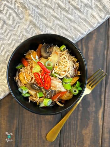 Slow Cooker Hot-and-Sour Chicken Noodles pinchofnom.com