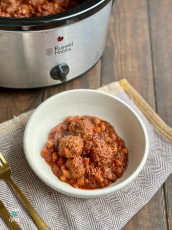 Slow Cooker Kofta Casserole pinchofnom.com
