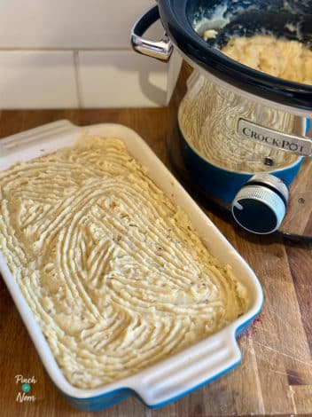 Slow Cooker Mustard Mash pinchofnom.com