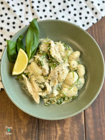 Slow Cooker Pesto Chicken Gnocchi pinchofnom.com