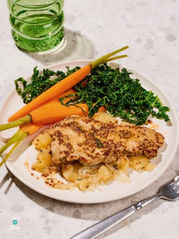 Slow Cooker Pork with Apple and Mustard pinchofnom.com