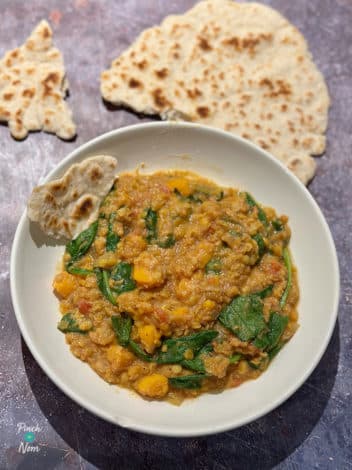 Slow Cooker Sweet Potato and Red Lentil Dhal pinchofnom.com