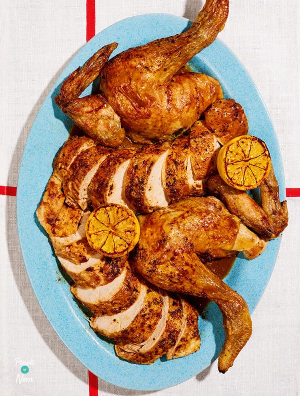 Slow Cooker Whole Garlic Chicken pinchofnom.com