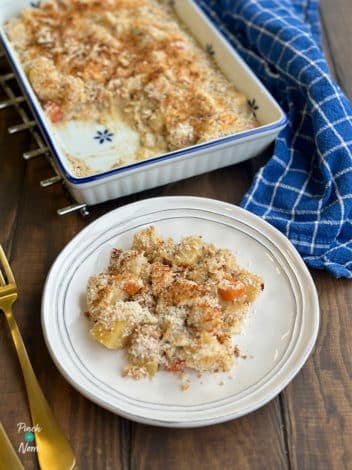 Slow Cooker Winter Vegetable Gratin pinchofnom.com