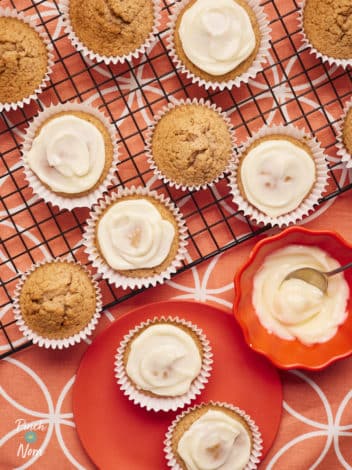 Pumpkin Spice Cupcakes pinchofnom.com