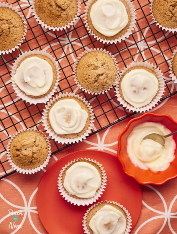 Pumpkin Spice Cupcakes pinchofnom.com