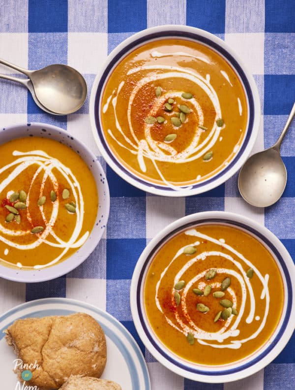 Spiced Pumpkin Soup pinchofnom.com