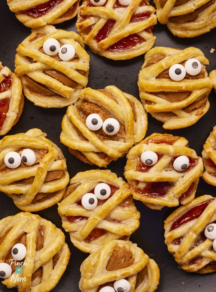 Spooky Pies, baked and ready for serving.