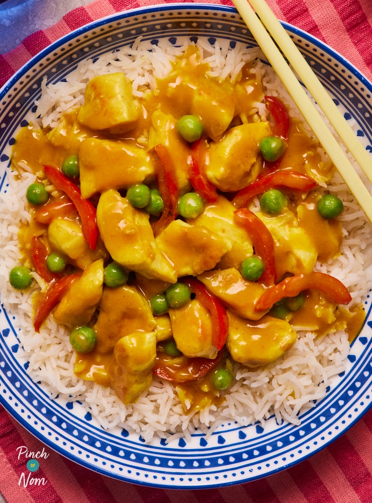 Chinese-Style Curry, served on bed of rice.