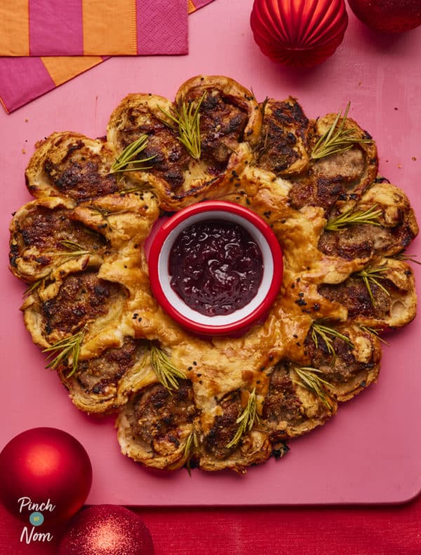 Sausage Roll Wreath pinchofnom.com